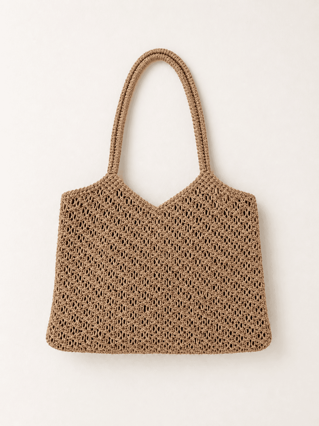 V-Top Natural Macrame Shopper