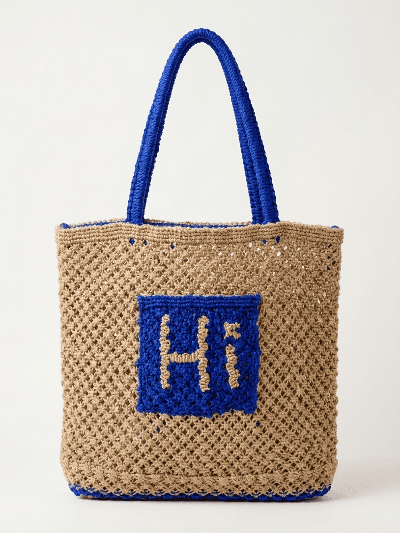 Friendly 'Hi' Blue-Accent Carryall