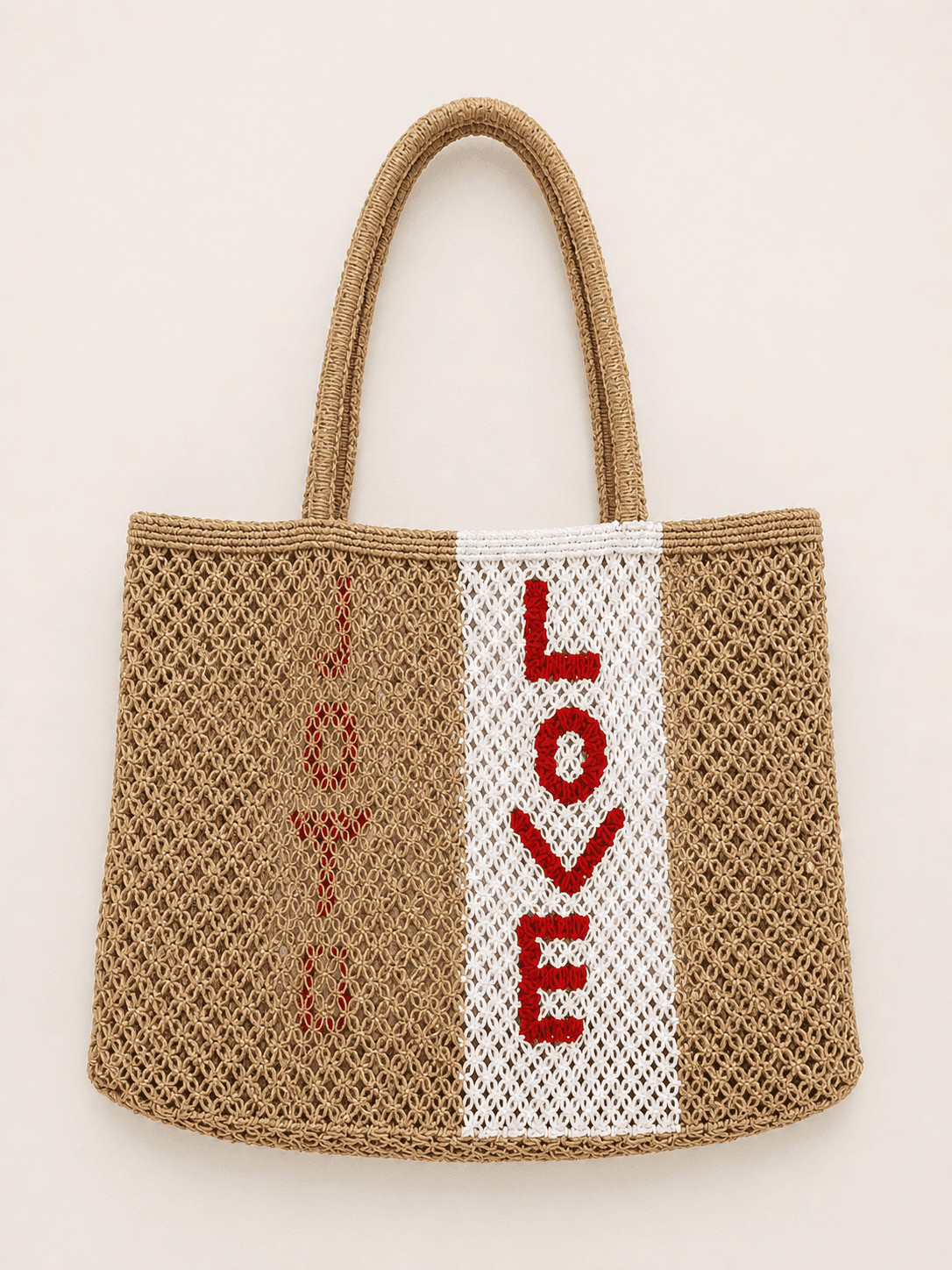 Romantic 'Love' Vertical Stripe Tote