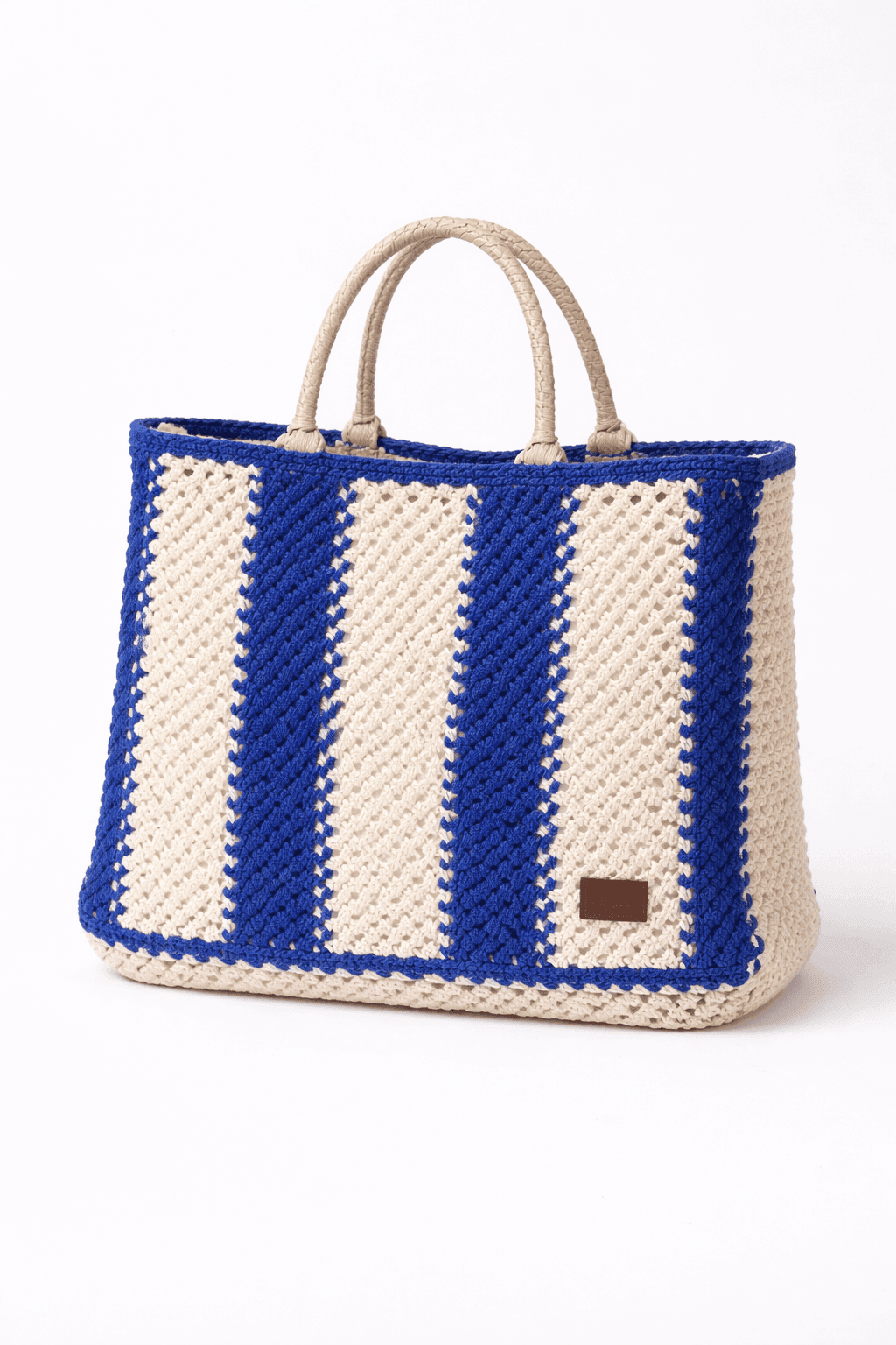 Nautical Blue Vertical Stripe Shopper
